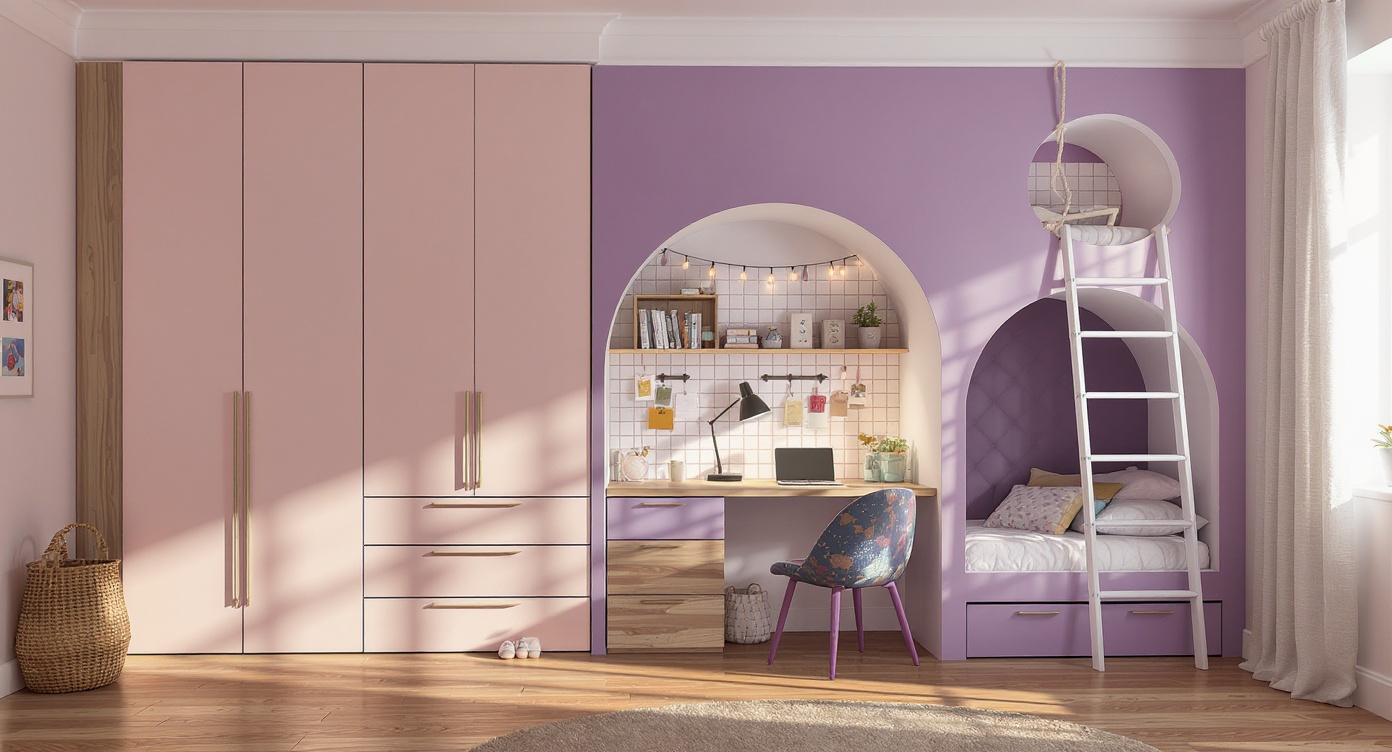Commercial interior rendering of a modern boutique lounge with ambient spotlights